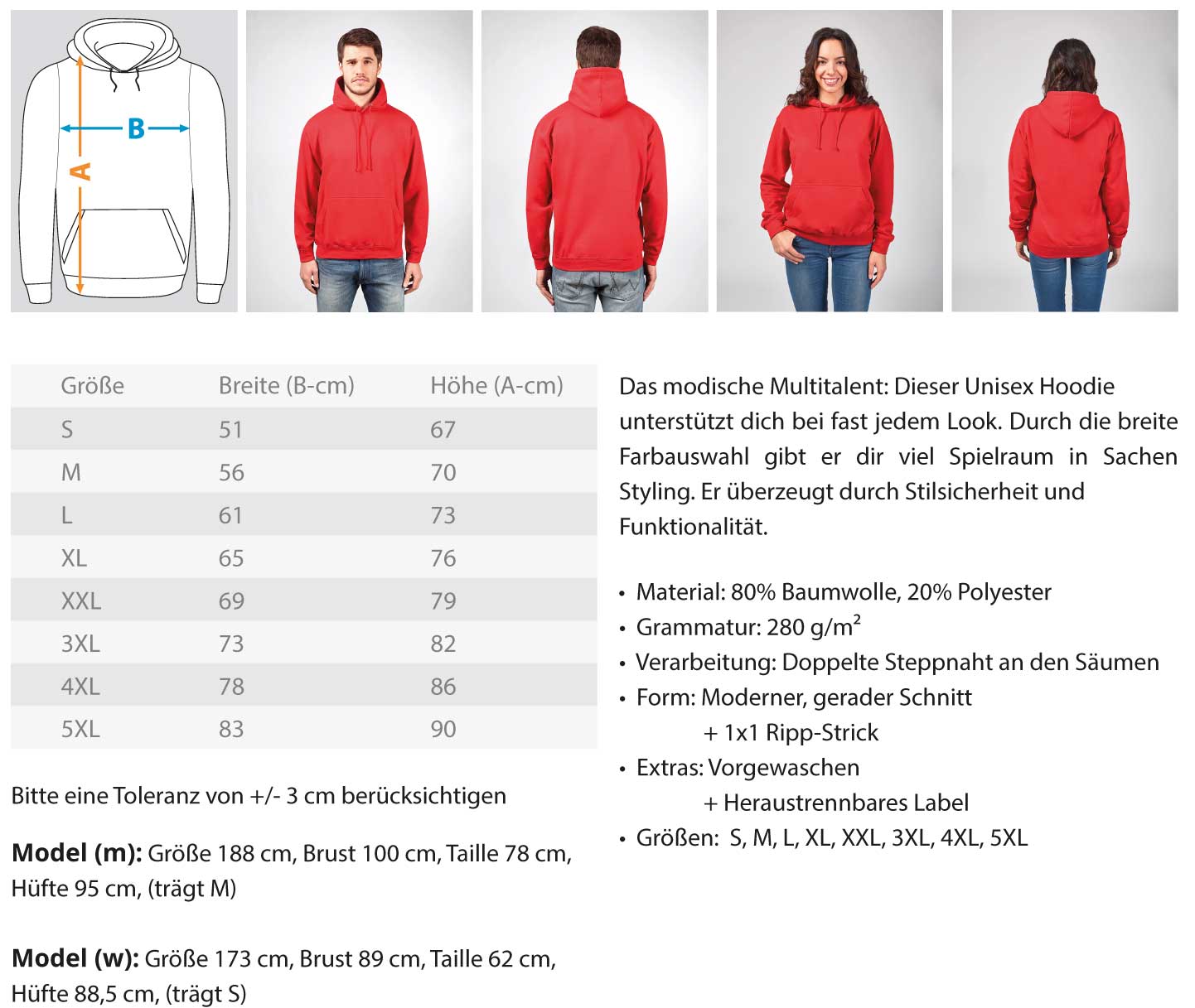 100 % Fliesenleger - Unisex Kapuzenpullover Hoodie - Handwerkerfashion